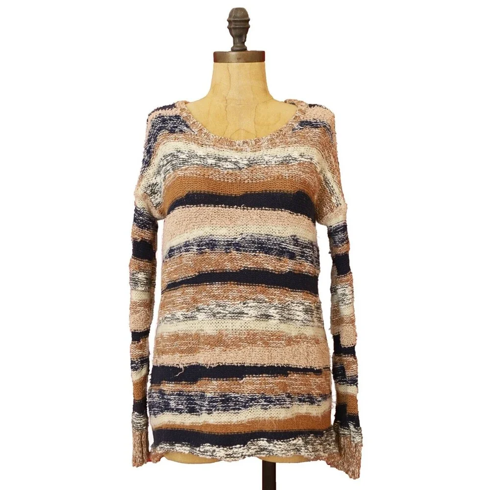 American Eagle Outfitters Striped Sweater XS Long Sleeve Chunky Multicolor B45